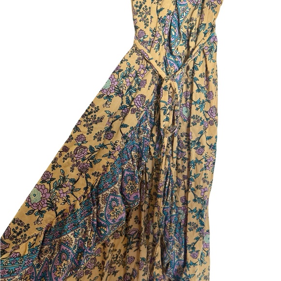 Dahlia Print Bohemian Floral Wrap Dress by Aura - small - Picture 4 of 10
